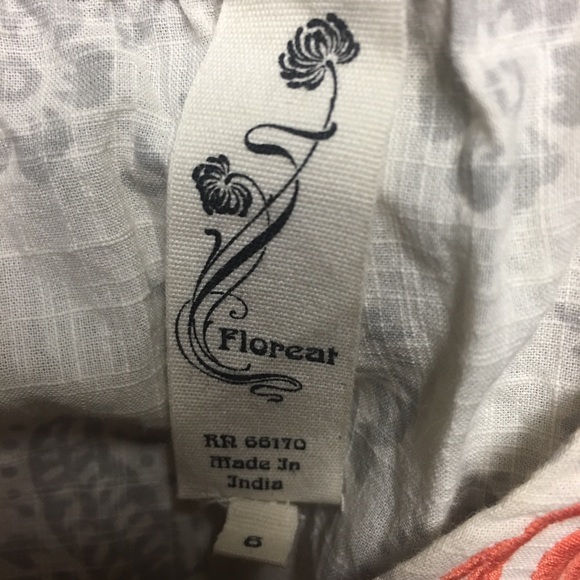 Anthropologie Embroidered Tie Back Top - Picture 7 of 8